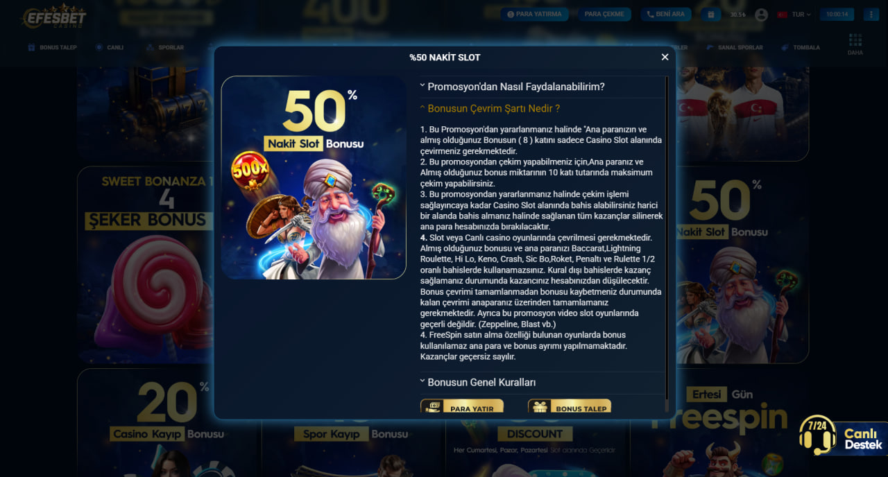 efesbet nakit slot bonusu