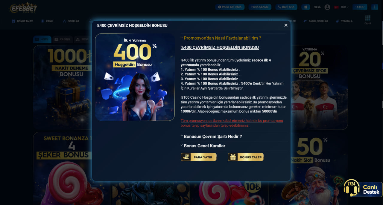 efesbet yatırım bonusları